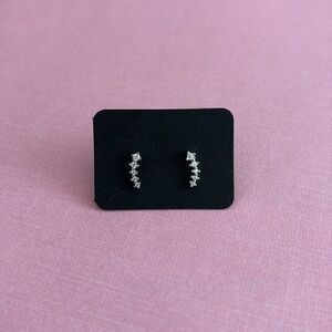 Small Sterling silver 925 with CZ stones Crawler studs New